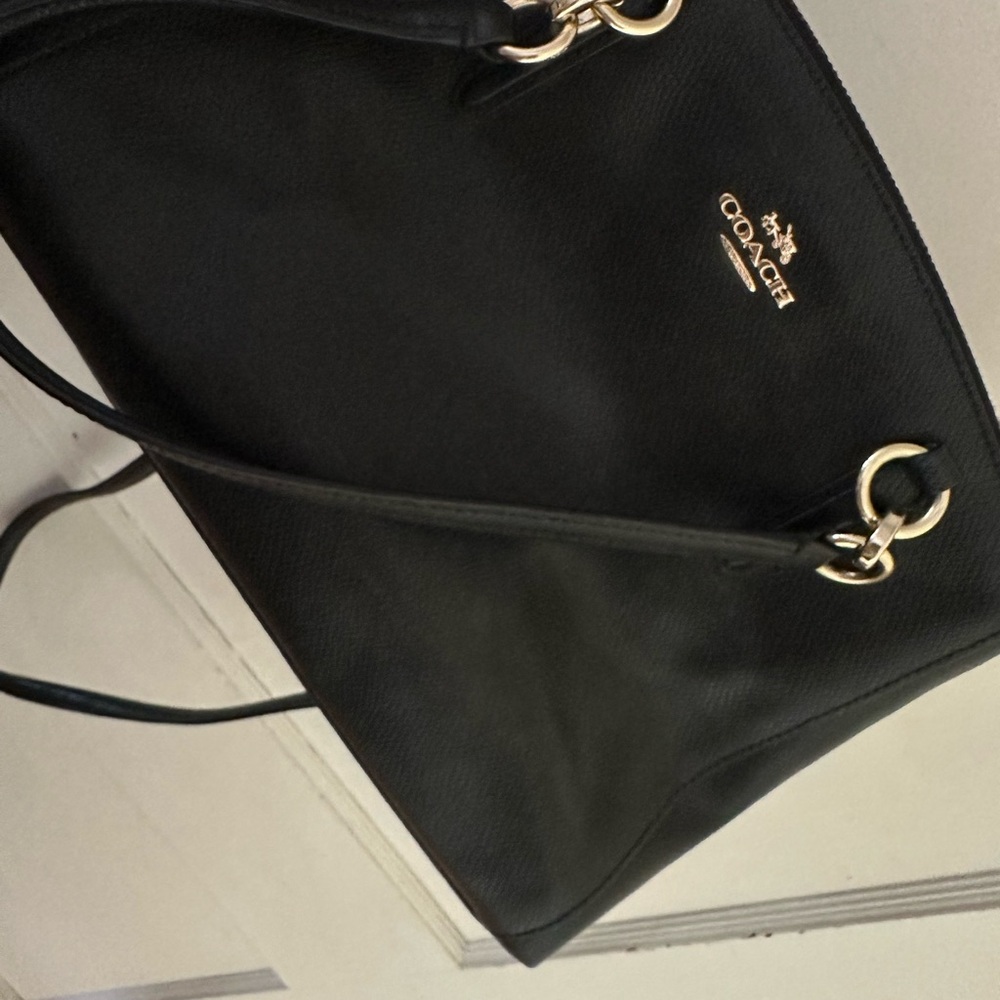 Coach Black Leather Tote Bag